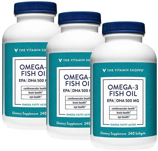 더비타민샵 오메가3 피쉬오일 500mg EPA DHA 소프트젤 The Vitamin Shoppe Omega 3, 3개, 240정 - 쿠팡