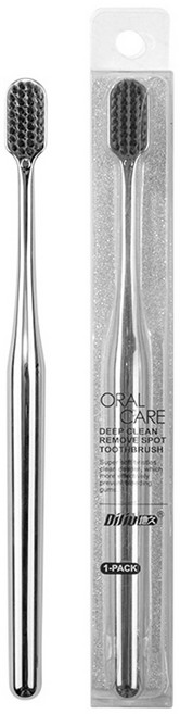 럭셔리 소프트 칫솔 남성 골드 실버 치과 브러쉬 우아함 부드러운, 1개, 08 B-SB