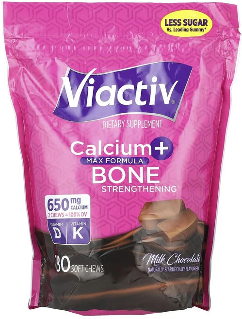 Viactiv 칼슘 + 뼈 강화 밀크 초콜릿 소프트츄 180개, Viactiv칼슘뼈강화밀크초콜릿소프트츄180개, 1개, 180정 - 쿠팡