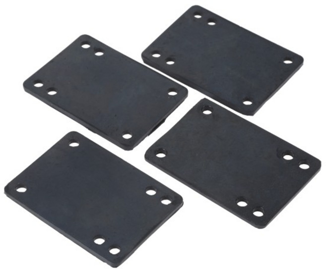 쿠쿠스토어 성인 고무 롱보드 라이저 패드 스케이트 충격 트럭 장착 야외 스포츠 도구 블랙 7x55mm 4 개