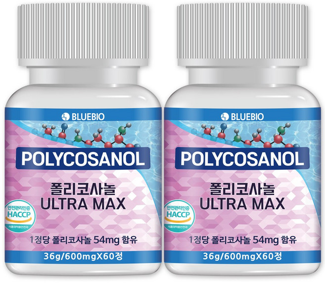 폴리코사놀 54mg ULTRA MAX 60정 600mg 식약청인증, 2개, 60회분