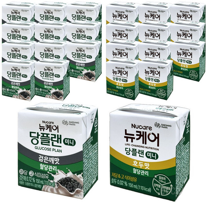 뉴케어 당플랜 미니 검은깨맛+호두맛 당뇨 영양관리식, 24개, 150ml