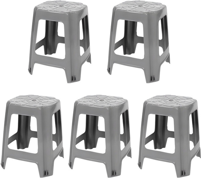 지오리빙 플라스틱 사각의자 5p, 그레이