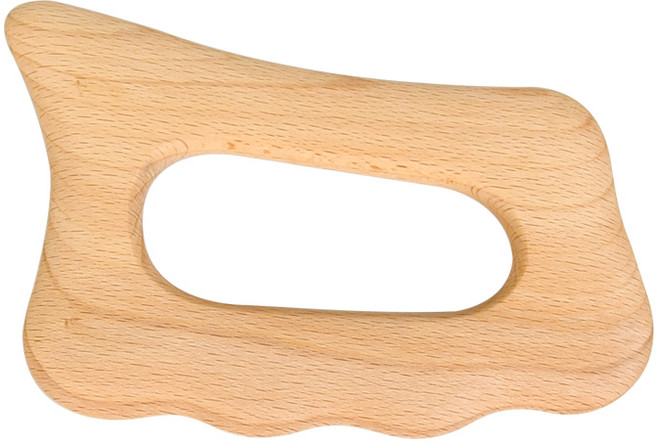 패밀리트리 원목 느티나무 괄사 마사지기, 1개, 베이지