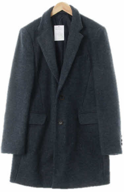 6592 chrischristy 그레이 울혼방 더블카라투버튼슬림모직코트 [105]