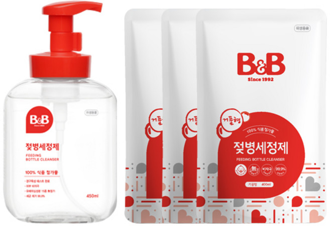 비앤비 젖병세정제 (용기1개 + 리필3개), 1개