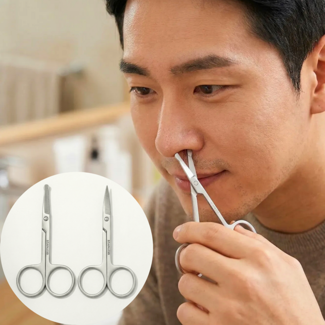 잘샀지 스텐 둥근날 뾰족날 코털가위 2종 1세트, 1