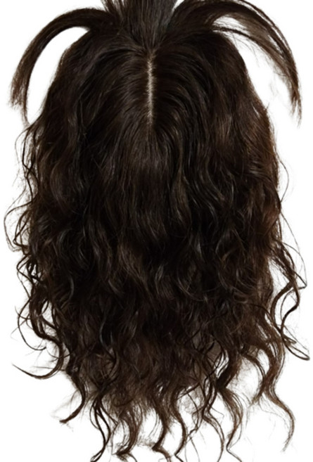 루나갤러리 여성 웨이브 파마 정수리 가발 인모 펌 부분가발, 자연검정, 1개