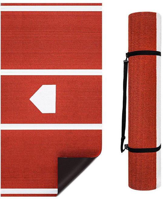 야구 타격매트 발판 매트 베이스 마운드 타석매트 연습용, 150x300cm 레드과 화이트, 1개, 빨강/흰색 150x300