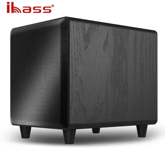 Ibass 10 인치 300W 고출력 활성 서브 우퍼 무선 블루투스 홈 시어터 휴대용 컴퓨터 디지털 전송 TV 스피커, 01 M10D black