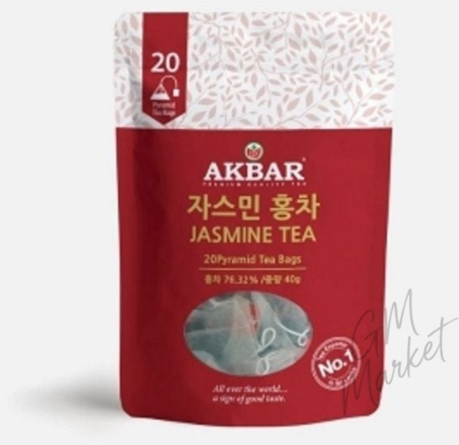 자스민 홍차 20피라밋티백 프리미엄 실론 블렌딩 허브차 티타임 홈카페 자스민차 홍차티백, 1세트, 20개입, 40g