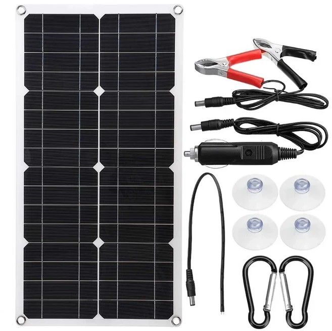 600W 태양 전지 패널 키트 단결정 유연한 태양열 충전기(10A-100 컨트롤러 포함) 방수 태양 전지 모바일 RV, 01 600W