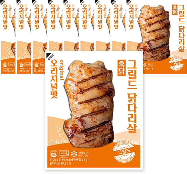 흑닭 그릴드 닭다리살 오리지널맛, 10개, 100g