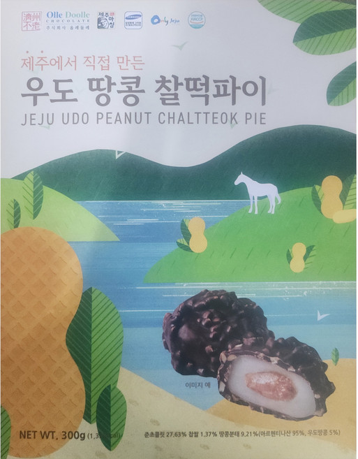 제철진미 제주 우도땅콩 찰떡파이 300g, 1개