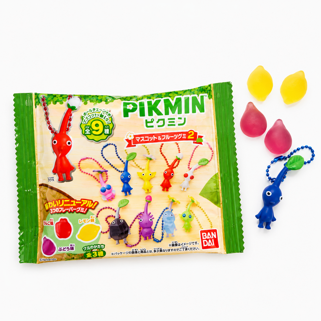 BANDAI PIKMIN 皮克敏 軟糖吊飾 盲盒 全9種, 27g, 1個