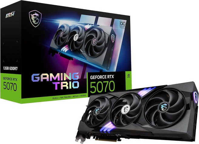 MSI RTX 5070 2G 게이밍 트리오 OC 그래픽 카드2GB DR7 92비트 익스트림 성능 2625MHz 디스플레이포트 x3 2a HD 2b 블랙웰 텍처