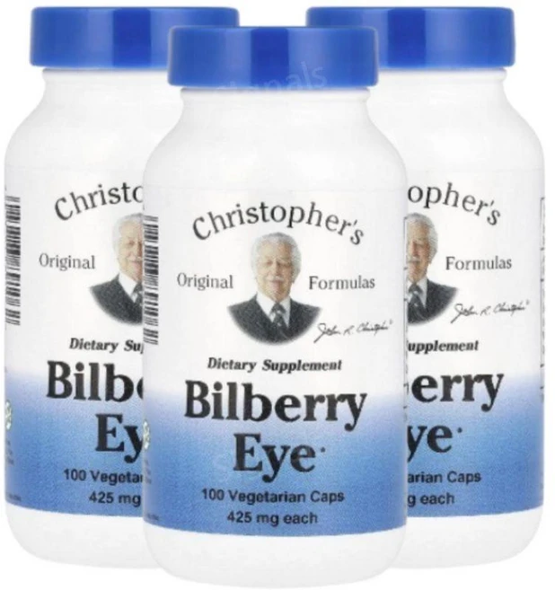 크리스토퍼 Bilberry Eye 빌베리 아이 425mg 100캡슐 3개 카옌 은행나무잎, 100정 - 쿠팡