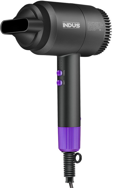 인더스 헤어드라이어 드라이기 3단온풍/3단냉풍 파워온냉풍 1600W 헤어드라이기 파워풍량