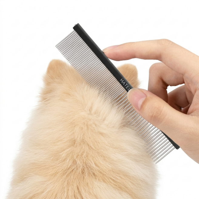 피지오픽 엉킨 털도 술술 반려 동물 듀얼콤 브러쉬, 블랙, 1개