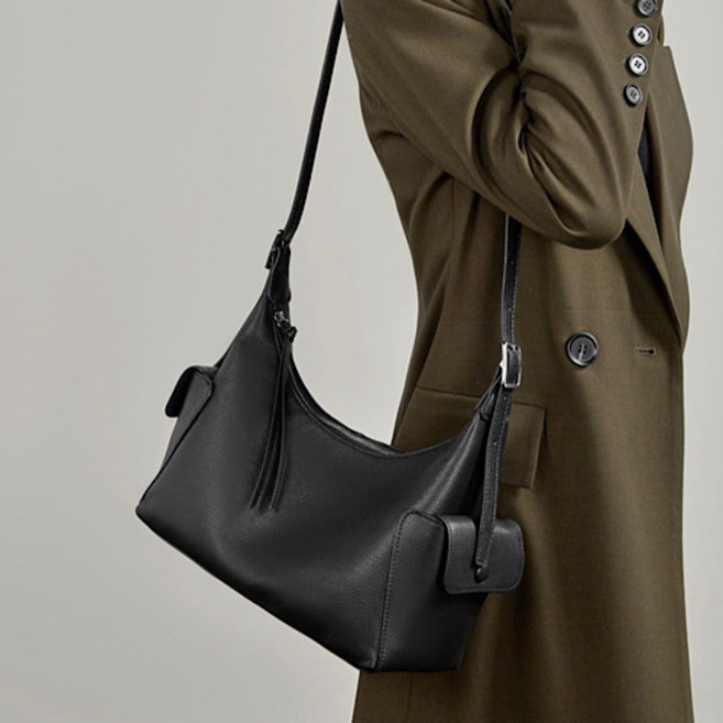 윤휘 여성 심플 호보백 숄더백 데일리 소가죽 크로스백 32