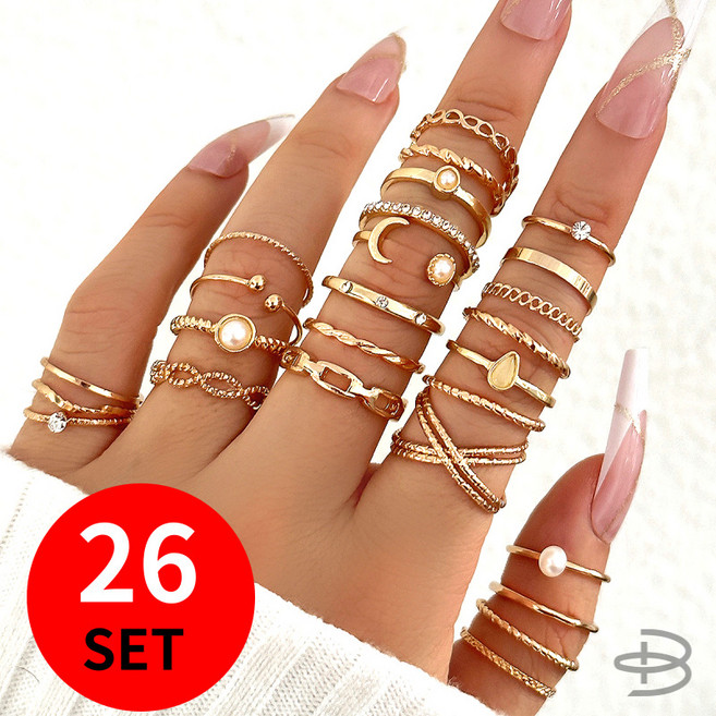 매일 새로운 26종 패션 반지 세트 데일리 주얼리 레이어드 하루연구소
