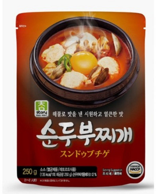 참스토리 순두부찌개육수, 250g, 18개