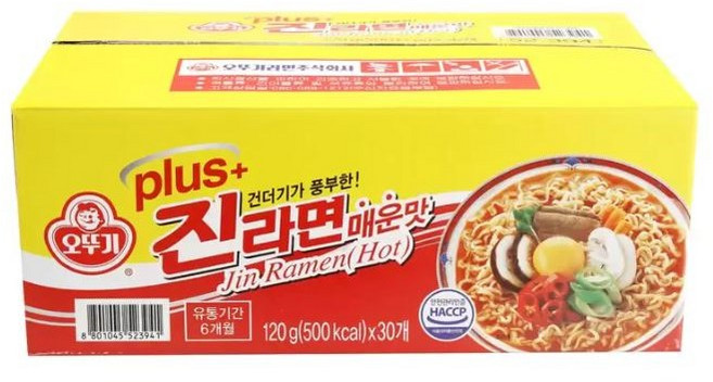진라면 플러스 매운맛 120g 진라면 매운맛 PLUS 진매 오뚜기 오뚝이, 30개