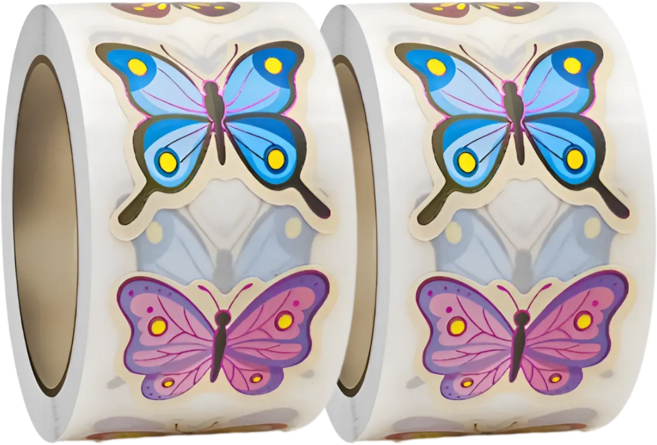 250개입 8색상 나비 스티커, 2세트, 혼합색상(S6146) 250매