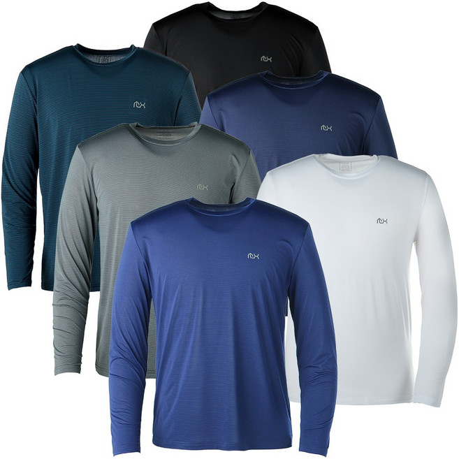 모렉스 남성 여름 라운드 냉감 쿨 아이스 긴팔 냉장고 스판 등산티 작업복 티셔츠