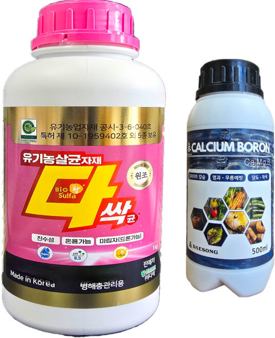 다싹 균 1kg + 킬레이트칼슘 냉해 동해 고온 장해 예방 유황 마늘 양파 감자 고추, 1개, 1L