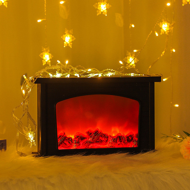 루카스 불타는 불멍 LED캠핑 무드등 인테리어조명, 1개, 벽난로