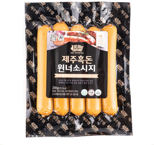 제주흑돈 수제소시지 아질산나트륨 무첨가 250g, 1개, 오리지널 윈너 소시지