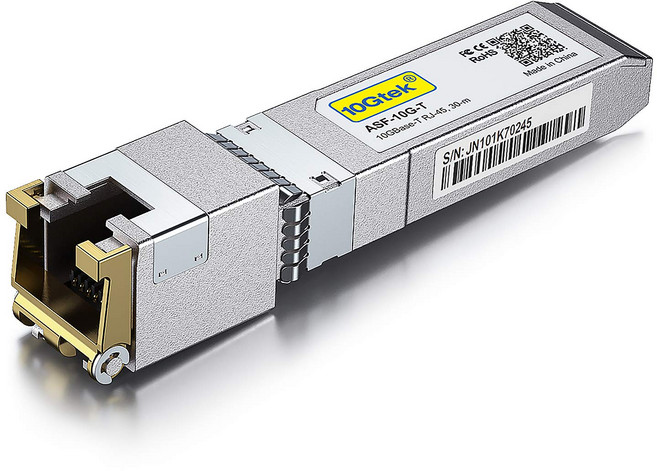 10Gtek 10GBase-T SFP+ 모듈 10G-T 10G 카퍼 RJ-45 SFP+ CAT.6a 30미터 Intel E10GSFPT 호환, 10GBase-T_1, 1개