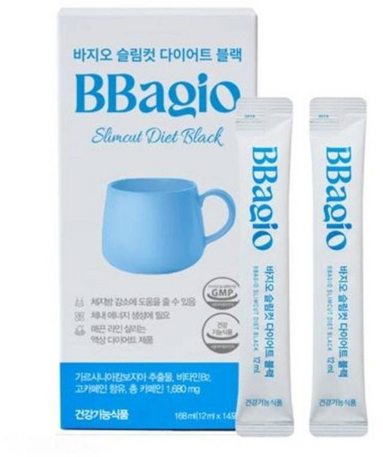 BBAGIO Slimcut Diet Black 咖啡液, 1套, 14個裝, 14ml