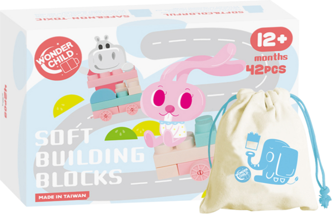 Wonder Child 馬卡龍軟積木, 42個, 數量