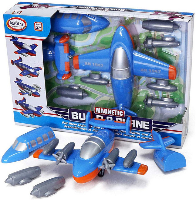 [팝퓰러]마그네틱조립비행기_블루, 1개