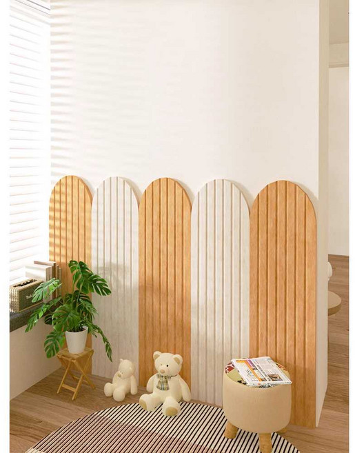 아치형벽패널 프인테리어벽장식 곡선디자인흡음판 포인트월패널 북유럽스타일벽장식 폼보드 거실벽꾸미기패널, 1개, 7. 40x120 밀크티