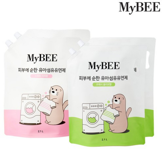 마이비 피부에순한 유아유연제 리필 2100ml 2팩