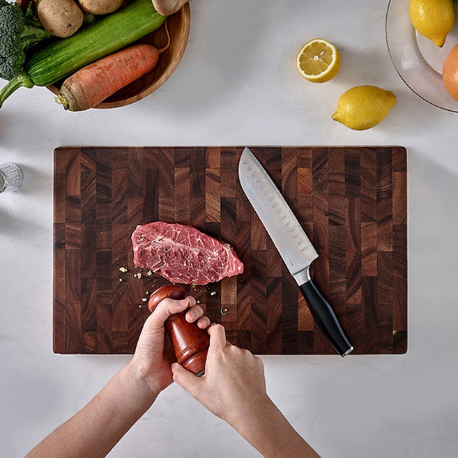엔드그레인 도마 원목우드 수제 옥주부 레인트리 나무도마 48cm, 1개