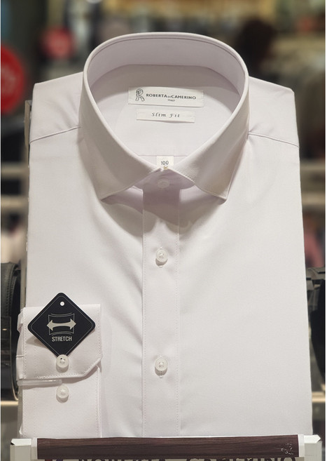 5F [신사] 로베르따 남성셔츠 긴팔90호 스냅버튼카라 모달스판 슬림핏 RN33561