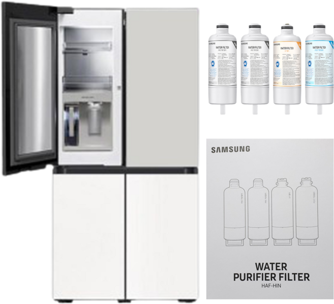 삼성 비스포크 정수기 냉장고 정품 필터 RF85A92V1AP RF85A92W1 RF85A92X1 RF85A9881AP RF85A98B1 RF85A91Y1 ARF85A97A1AP, 1세트, RF85A 냉장고 정수기 필터