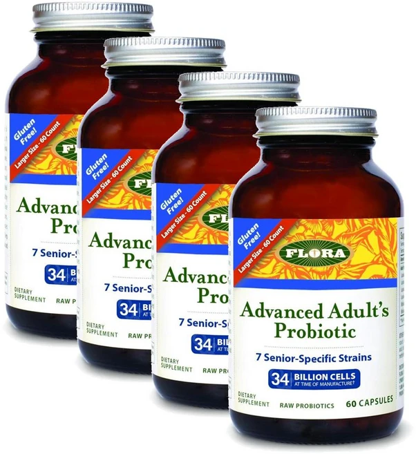 플로라 어드밴스드 어덜트 프로바이오틱스 유산균 캡슐 FLORA Advanced Adult Probiotic, 4개, 60정 - 쿠팡