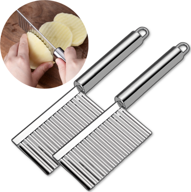 브레베네 올스텐 웨이브 감자칼, 2개, 라이트 실버