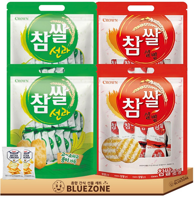 크라운 참쌀선과2봉 참쌀설병2봉 버크2봉, 1.046kg, 148개