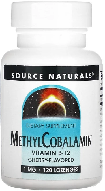 소스내추럴스 메틸코발라민 비타민B12 체리 1mg 사탕 120정, 1병 - 쿠팡