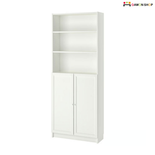 [이케아] BILLY/OXBERG 도어가 있는 여닫이 수납장/책장 (80x30x202cm), 상세 설명 참조