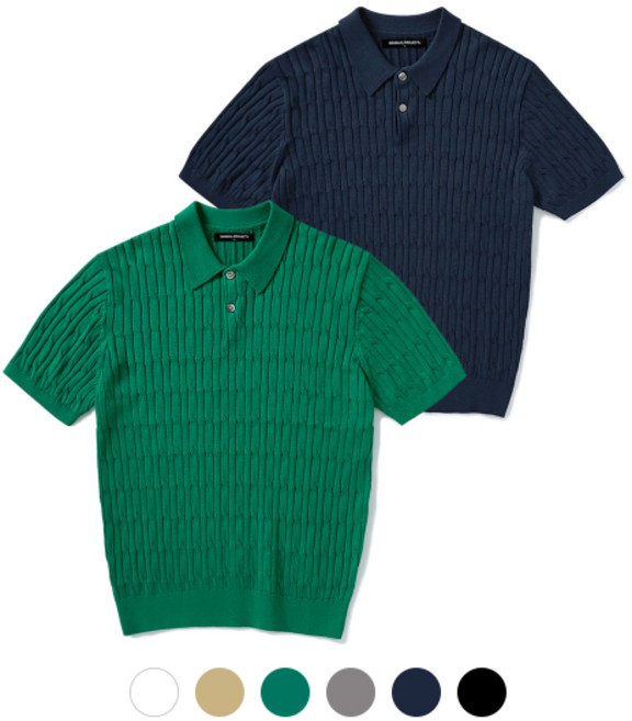 미니멀프로젝트 케이블 카라 쿨 드라이 반팔 니트 MNT110 / 6color