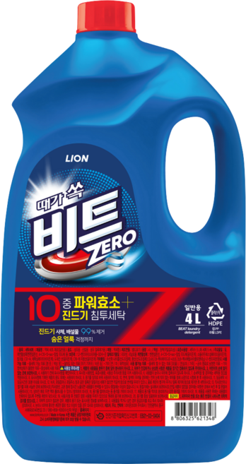 비트 제로 액상세제 본품, 4L, 1개입, 4개