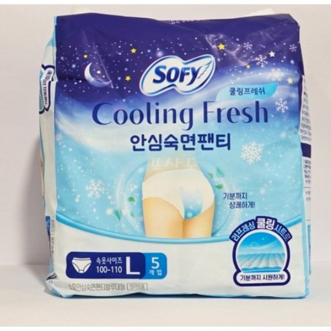 쏘피 쿨링프레쉬 안심숙면팬티 입는 오버나이트, 대형, 5개입, 1개