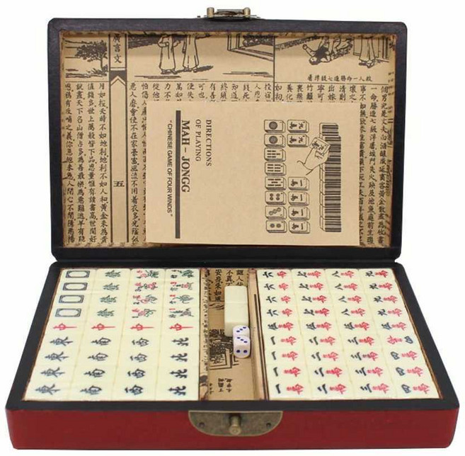 마작 세트 상자 보드 중국 게임 여행 가정용 휴대용, 마작중형24호, 1개